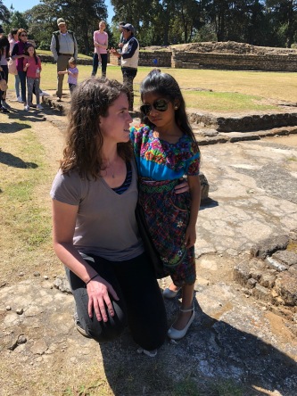 Dalia and I learning about the Iximche ruins, Dalia also modeling